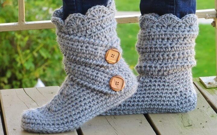 crochet slippers for ladies