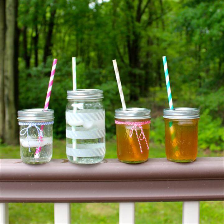 Mason Jar Travel Cups med halm