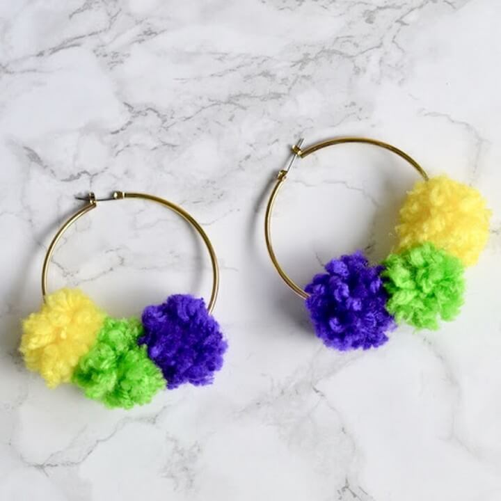 mardi gras earrings hoops